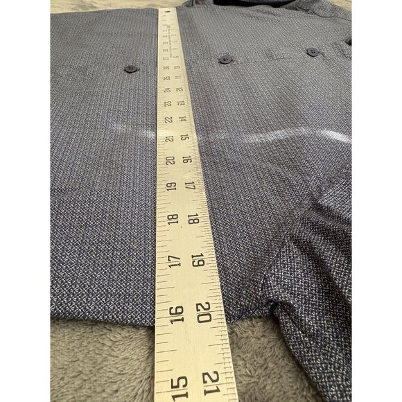 01.Algo Mens Slim Fit Long Sleeve Button-Up Shirt M Blue Going Out Date Night - Picture 10 of 11